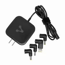 Cargador Para Laptop Universal Vorago Au-405, 65w, 4 Puntas Intercambiables, Cable 1.2mts, Negro