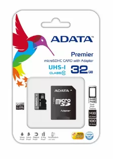 Memoria Micro Sdhc Uhs-i Adata Premier Class 10 32gb, Adaptador Sd
