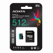 Memoria Adata Premier Pro 512 Gb, Velocidad 100 Mb/s, Clase 10
