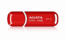 Memoria Usb Adata 64gb Dashdrive Uv150, 64gb, 3.0, Factor De Forma Tapa, Color Rojo