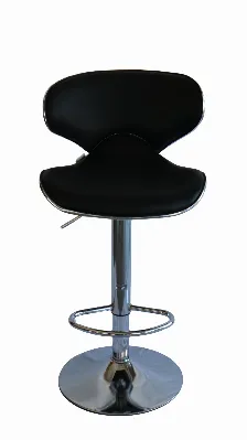 Banco Para Barra Modamob, Modelo Onyx, Base Cromada, Piston Nivelacion Altura, 2 Piezas, Color Negro