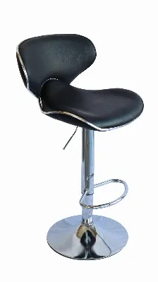 Banco Para Barra Modamob, Modelo Onyx, Base Cromada, Piston Nivelacion Altura, 2 Piezas, Color Negro