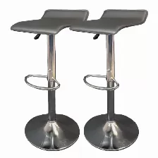 Bancos Para Barra Modamob, Modelo Noctis, Base Cromada, Piston Nivelacion Altura, 2 Piezas, Color Negro