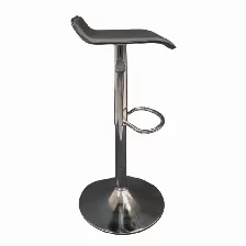 Bancos Para Barra Modamob, Modelo Noctis, Base Cromada, Piston Nivelacion Altura, 2 Piezas, Color Negro