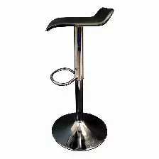 Bancos Para Barra Modamob, Modelo Noctis, Base Cromada, Piston Nivelacion Altura, 2 Piezas, Color Negro