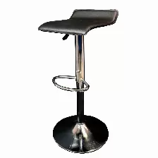 Bancos Para Barra Modamob, Modelo Noctis, Base Cromada, Piston Nivelacion Altura, 2 Piezas, Color Negro