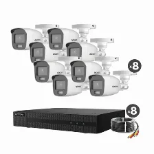 Kit Videovigilancia Epcom B8-kit8-cv/a 8 Canales, Cámara 1920 X 1080, Bala (forma), Ip66
