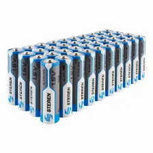 Batería Steren Bat-aa40 Alcalino, 1.5 V, Negro, Azul, Gris, Blanco