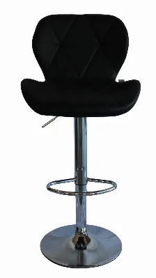 Bancos Para Barra Modamob, Modelo Luna, Base Cromada, Piston Nivelacion Altura, 2 Piezas, Color Negro