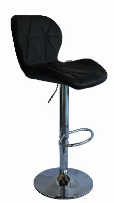 Bancos Para Barra Modamob, Modelo Luna, Base Cromada, Piston Nivelacion Altura, 2 Piezas, Color Negro