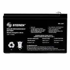 Bateria Steren Br-1207 Sealed Lead Acid (vrla), 12 V, 7000 Mah, Negro