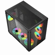 Gabinete Balam Rush Tank Pro Gm930 Negro Midi Tower,atx,micro Atx,mini-itx,ventana Lateral Si,rgb,sin Fuente,ventiladores Frontales 2x 120mm,1 Usb 2.0