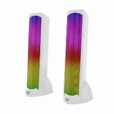 Bocinas Balam Rush Glimm Tower Bg575 2.0, Usb, 3.5 Mm, Bt, Inalámbrico Y Alámbrico, Pc, Blanco