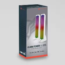 Bocinas Balam Rush Glimm Tower Bg575 2.0, Usb, 3.5 Mm, Bt, Inalámbrico Y Alámbrico, Pc, Blanco