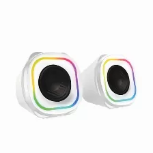 Bocinas Balam Rush Glimm Quad Bg555 2.0, Usb, 3.5 Mm, Bt, Inalámbrico Y Alámbrico, Pc, Blanco