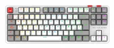 Teclado Balam Rush Level Pro Gk990 Español, Inalámbrico Y Alámbrico, Rf Inalámbrico + Bluetooth, Interruptor Mecánico, Led Rgb, Gris, Blanco