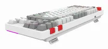 Teclado Balam Rush Level Pro Gk990 Español, Inalámbrico Y Alámbrico, Rf Inalámbrico + Bluetooth, Interruptor Mecánico, Led Rgb, Gris, Blanco