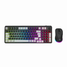 Kit Teclado Y Mouse Gamer Balam Rush Squad Conquest Pro Kg525, Inalambrico, Bluetooth, Membrana, Espanol