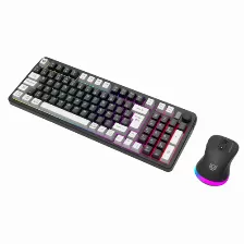 Kit Teclado Y Mouse Gamer Balam Rush Squad Conquest Pro Kg525, Inalambrico, Bluetooth, Membrana, Espanol