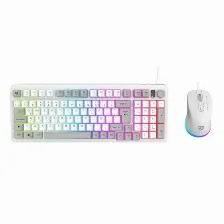 Kit Teclado Y Mouse Balam Rush Br-940450 Usb, Retroiluminado, Alambrico, Blanco