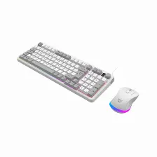 Kit Teclado Y Mouse Balam Rush Br-940450 Usb, Retroiluminado, Alambrico, Blanco