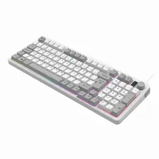 Kit Teclado Y Mouse Balam Rush Br-940450 Usb, Retroiluminado, Alambrico, Blanco