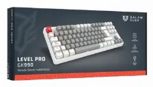 Teclado Mecanico Balam Rush Level Pro Gk990 Espanol, Inalambrico Y Alambrico, Led Rgb, Gris, Blanco
