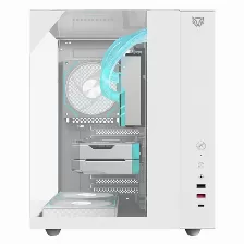 Gabinete Gamer Balam Rush Tank Majestic 6600 / Media Torre / Atx/micro Atx- Mini Itx / Ventiladores Argb 3x120 Mm / Triple Panel De Cristal Templado / Blanco / Br-941532