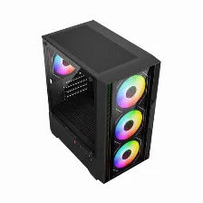Gabinete Balam Rush Br-943888 Mini Tower, Psu No, Vent. 3x 120 Mm, Vent. 1x 120 Mm, Negro