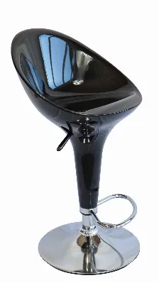 Bancos Para Barra Modamob, Modelo Lumen, Base Cromada, Piston Nivelacion Altura, 2 Piezas, Color Negro