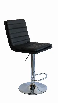 Bancos Para Barra Modamob, Modelo Umbra, Base Cromada, Piston Nivelacion Altura, 2 Piezas, Color Negro