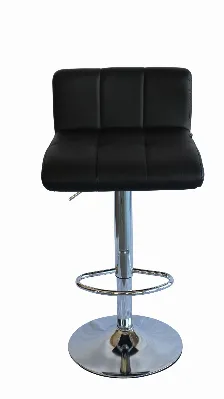 Bancos Para Barra Modamob, Modelo Rubra, Base Cromada, Piston Nivelacion Altura, 2 Piezas, Color Negro