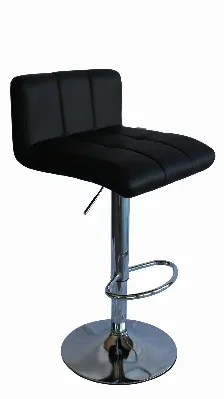 Bancos Para Barra Modamob, Modelo Rubra, Base Cromada, Piston Nivelacion Altura, 2 Piezas, Color Negro