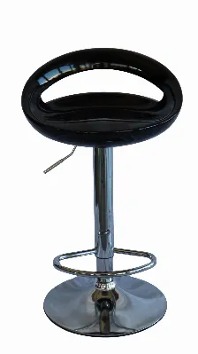 Banco Para Barra Modamob, Modelo Obsidian, Base Cromada, Piston Nivelacion Altura, Color Negro