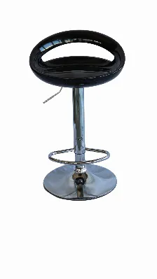 Banco Para Barra Modamob, Modelo Obsidian, Base Cromada, Piston Nivelacion Altura, Color Negro