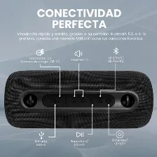Bocina Bluetooth Vorago Bsp-430, Usb-c, Rgb, Correa, Negro