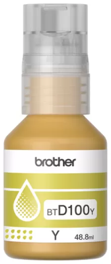 Botella De Tinta Brother Amarillo Btd100y, 48.8 Ml, Inkbenefit Tank, Original