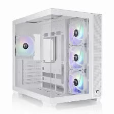 Gabinete Thermaltake View 380 Tg Argb Snow Midi Tower, Vidrio Frontal/lateral, 4x Vent., Blanco