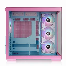 Gabinete Thermaltake View 380 Tg Argb Snow Midi Tower, Vidrio Frontal/lateral, 4x Vent., Rosa