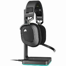 Diadema Gaming Corsair Hs80 Rgb Inalambrica, Microfono, Omnidireccional Integrado, Audio Dolby Atmos, Color Carbono, Receptor Usb