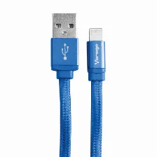 Cable Usb Lightning Vorago Cab-119, Recubrimiento Aislante, 1 Metro, Azul