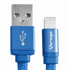 Cable Usb Lightning Vorago Cab-119, Recubrimiento Aislante, 1 Metro, Azul