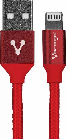 Cable Usb Lightning Vorago Cab-119, Recubrimiento Aislante, 1 Metro, Rojo