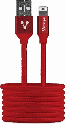 Cable Usb Lightning Vorago Cab-119, Recubrimiento Aislante, 1 Metro, Rojo