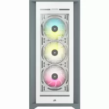 Gabinete Corsair Icue 5000x Rgb Semi Torre, Ventana Lateral Vidrio, 3x Vent. Rgb, S/fuente, Blanco