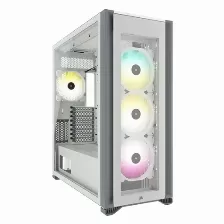Gabinete Corsair Icue 7000x Rgb Full Tower, Soporta Atx, Ventana Lateral, Incluye 3x Ventiladores Frontales 120mm, 1x Traseros 120mm Rgb, Color Blanco