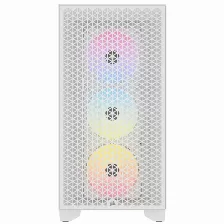 Gabinete Corsair 3000d Airflow Rgb, Media Torre, Atx, 3x Vent. Frontales Rgb 120mm, Ventana Lateral Vidrio, Sin Fuente, 2 X Usb 3.2, Color Blanco