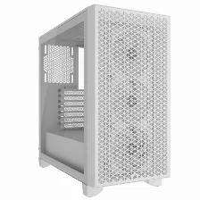 Gabinete Corsair 3000d Airflow Rgb, Media Torre, Atx, 3x Vent. Frontales Rgb 120mm, Ventana Lateral Vidrio, Sin Fuente, 2 X Usb 3.2, Color Blanco
