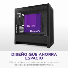 Gabinete Nzxt H3 Flow Midi Tower, Micro-atx, Mini-itx, Vent. 1x120 Mm, Negro