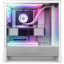 Gabinete Nzxt H5 Flow Rgb Midi Tower, Cristal Templado, Vent. 3x 120 Mm, Usb 3.0, Blanco